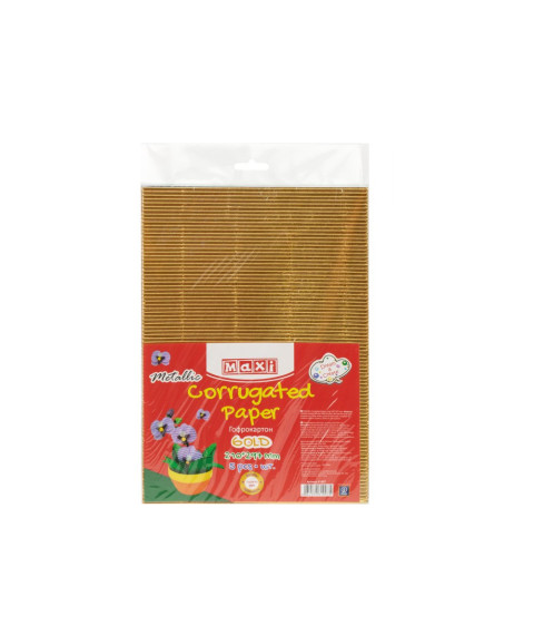 Carton gofrat Metalizat 260gr/m2 A4, 5 buc, Auriu